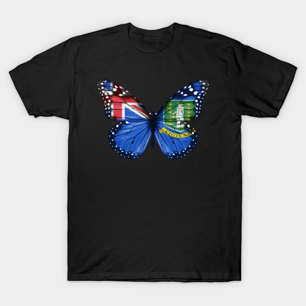 British Virgin Islanders Flag  Butterfly - Gift for British Virgin Islanders From British Virgin Islands T-Shirt by Country Flags